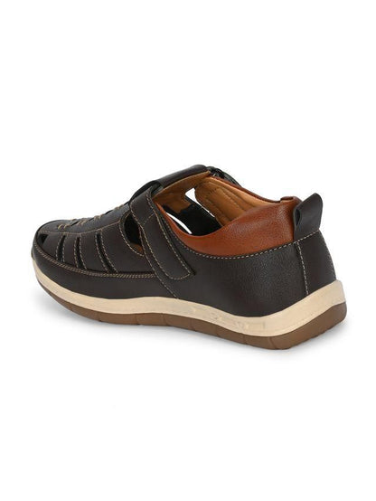 Mens Luxury Feet Brown Leather Sandals