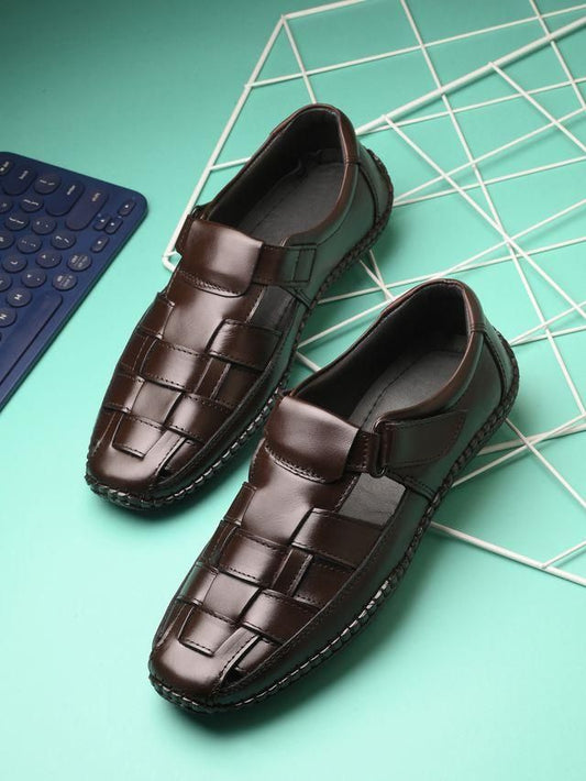 Mens Dreamers Brown  Leather Slippers