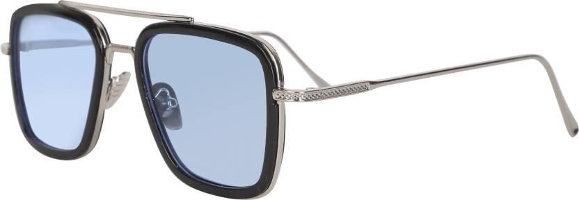 UV Protection Rectangular Sunglasses (58)��(For Men & Women, Blue)