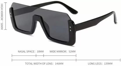UV Protection Retro Square Sunglasses (Free Size) (For Men & Women, Black)