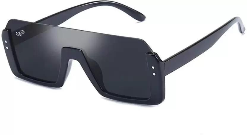 UV Protection Retro Square Sunglasses (Free Size) (For Men & Women, Black)